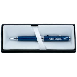 navy Cross pen with engraved Penn State and silver trim
